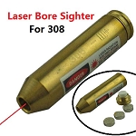 308 243 Cartridge Laser Boresighter, Brass, With Battery