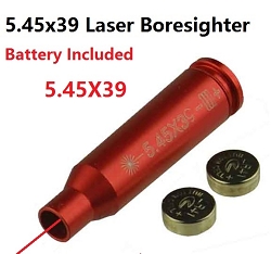 5.45x39 Laser Cartridge Bore Sighter Boresighter , Aluminum Red Finish, With Battery