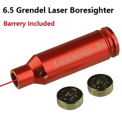 6.5 Grendel Laser Bore Sighter, Aluminum Red Anodized Finish , With Battery