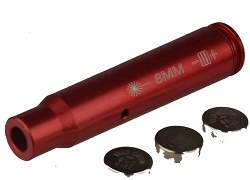 8MM Mauser Mag Cartridge Red Laser Bore Sighter, Aluminum Red Finish, With Battery