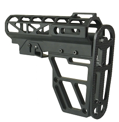  Aluminum Anodized Black AR Skeleton Fin Adjustable 6 Position Buttstock For Mil-Spec 6 Position Tube