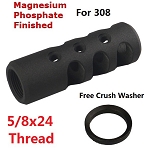 All steel Competition Muzzle Brake Device for .308 5/8X24 Pitch, With Crush Washer