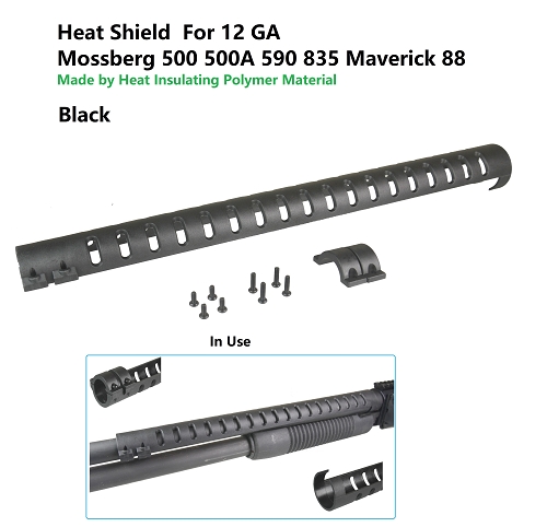 Polymer Heat Insulation Shield For Mossberg 12 GA 500, 500A, 590, 835, Maverick 88 Black