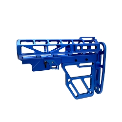  Aluminum Anodized Dark Blue AR Skeleton Fin Adjustable 6 Position Buttstock For Mil-Spec 6 Position Tube