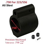 .750 Steel Low Profile Micro Gas Block, Heavy Duty