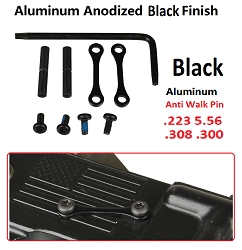 New  Anti Walk Pins 2 Aluminum Side Plates Anodized Black 2 Locking Pins Non Rotating Kit 
