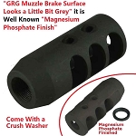 All steel competition compact Muzzle Brake 1/2x28 thread for  .223 5.56 + FREE Crush Washer 